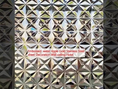 Lata de aço inoxidável ouro decoração teto da parede hotel