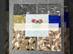 Aço inoxidável mosaico azulejos para decoração de parede 300x300mm espelho grande grão estereofónico fundo mosaico de tijolo