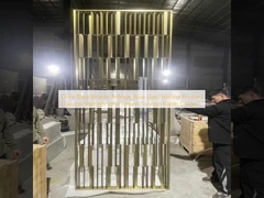 Cor Preto Bronze Antigo Rosa Ouro Linha de cabelo escovada Classical de aço inoxidável Screen divisória divisores de sala