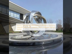 Fábrica personalizada 304 acabamentos de ouro espelho polir atualização design 316L escultura de aço inoxidável quadrado exterior