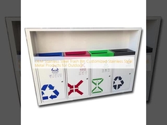 Lixeira OEM de Aço Inoxidável Produtos de Metal de Aço Inoxidável Personalizados para Exterior