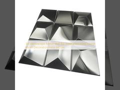 Decoração de sala de estar, hotel, restaurante e bar com parede espelhada estereoscópica 3D, mosaico de metal