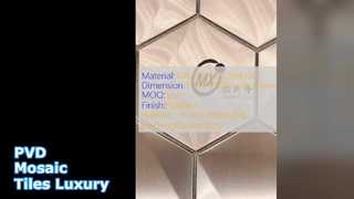 Azulejos de mosaico PVD preto ouro rosa ouro