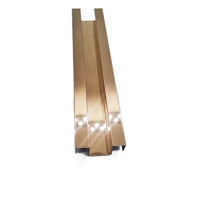 Placa de contorno de aço inoxidável Rose Gold das tiras de guarnição do espelho de PVD 8K