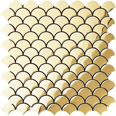 Telhas de mosaico de aço ASTM de Shell Shape Metal Brushed Stainless 304 305x305mm