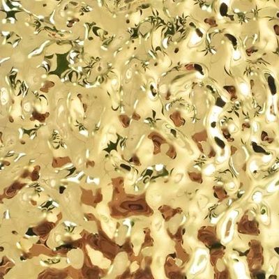Folha de aço inoxidável da ondinha da água da cor do ouro do espelho para a decoração do teto