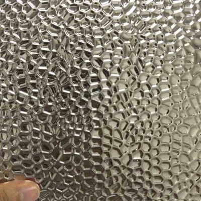 Titânio preto teste padrão de aço inoxidável gravado do favo de mel da folha