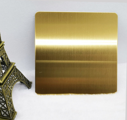 RUÍDO de aço inoxidável 304 da folha 3048mm da cor decorativa do ouro do revestimento da linha fina
