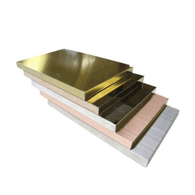 Bom preço 316L Color Gold Silver Stainless Steel Sheet 304 Rose Gold Bronze Mirror Metal Honeycomb Panel Com Impressão Antifinger on-line