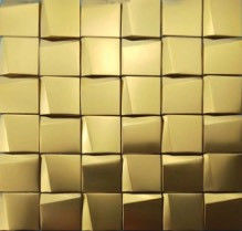 Bom preço 48 decoração de aço inoxidável trapezoidalmente da cozinha das telhas de mosaico 3d 293×293mm on-line