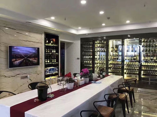 Bom preço Armário de vidro de aço inoxidável luxuoso do vinho do compressor do armário de armazenamento do vinho da casa on-line