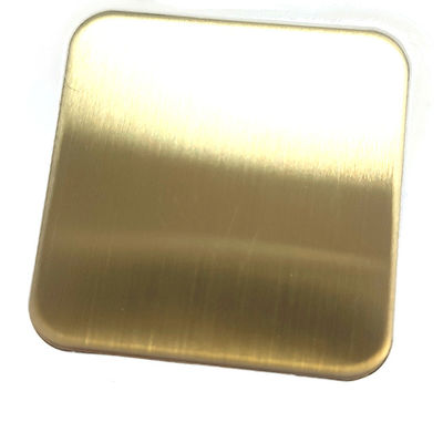 Bom preço Campanha de cor dourada escovado linha de cabelo acabamento 201J1 chapa de aço inoxidável com impressão anti dedos on-line