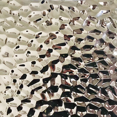 Bom preço Pedra preciosa prateada água azul ondulado placa em relevo chapa de aço inoxidável para decoração de parede on-line