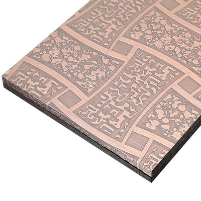 Bom preço Fabricante de painel de chapa gravada em aço inoxidável jateado com contas de cor ouro rosa on-line