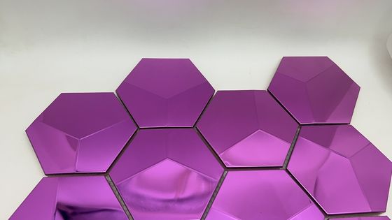 Bom preço Mosaico 3d Luxo Hexágono Formas de Mosaico Cor Púrpura on-line