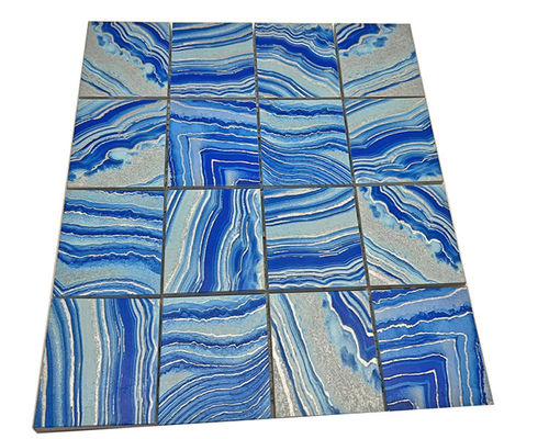 Bom preço Modern Bule Wave New Style Metal Decoração de aço inoxidável mosaico para piso de varanda para aplicação de sala de estar on-line