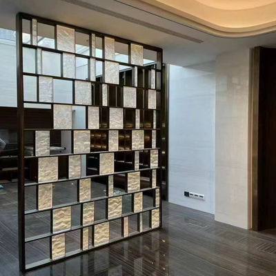 Bom preço 304 Gold Rose Brass Color Brushed Matt Laser Hollow divisor de quarto de aço inoxidável on-line