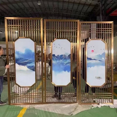 Metal Design Moderno Linha de cabelo aço inoxidável Divisão privada tela sala de estar
