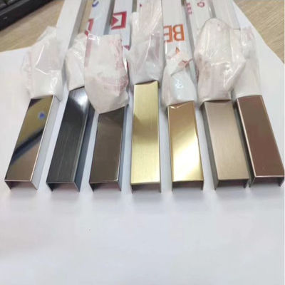 Bom preço Faixas de acabamento em aço inoxidável em forma de U para design de interiores e exteriores, revestimento de bordas de rodapé com cores PVD on-line