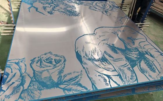 Bom preço 201 304 316 Chapa de aço inoxidável com revestimento PVD e superfície gravada com diferentes padrões para decoração de paredes de hotéis e lojas on-line