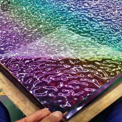Bom preço Diferentes cores de água ondulada espelho de superfície 8k decoração chapa de aço inoxidável on-line