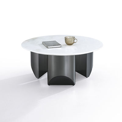 Bom preço Tampo de Laje de Pedra Artificial OEM Preto Cor Aço Inoxidável Mesa de Café on-line