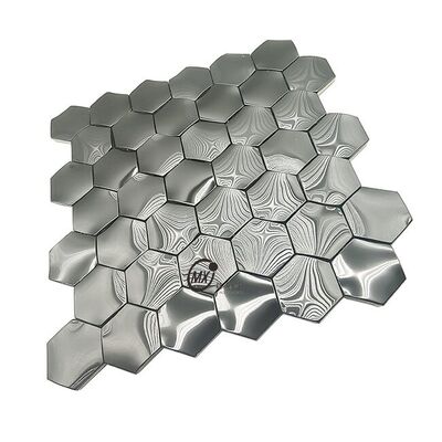 Premium Black Mirror Stainless Steel Mosaic - 3mm Thickness 300x300mm Sheets  For Interior Decoration