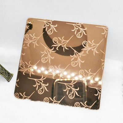 Bom preço Folhas de aço inoxidável de gravação colorida de 0,75 mm 10 pés para decoração de elevador on-line