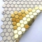 Telha de aço inoxidável lustrada linha fina de Backsplash do hexágono do ouro para o RUÍDO do ISO da cozinha
