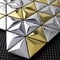 telha de mosaico de aço inoxidável triangular do cone 3D para o ouro de prata da decoração JIS da parede