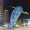 Peixes da baleia que modelam Art Outdoor Stainless Steel Sculptures AISI ASTM 201 com luz