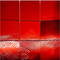 Telha espiral vermelha chinesa da parede do mosaico do espelho do metal forma do quadrado de 98 * de 98MM
