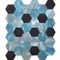 A parede decorativa do mosaico do metal do hexágono telha preto e branco de 48 X de 48MM misturada