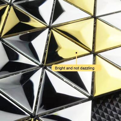 Bom preço telha de mosaico de aço inoxidável triangular do cone 3D para o ouro de prata da decoração JIS da parede on-line