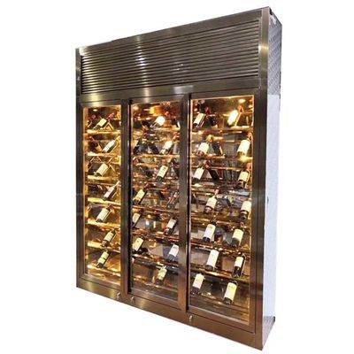 Bom preço Armários de aço inoxidável de bronze do vinho do ODM 24 refrigeradores AC240V do vinho da polegada on-line