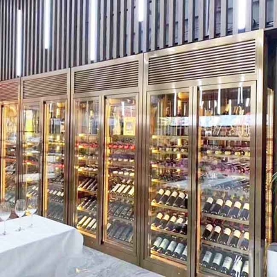 Armário para vinhos de aço inoxidável chapeado em pvd titânio cor preta