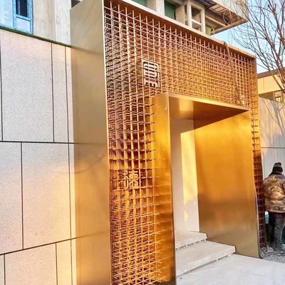 304 Cor de Ouro linha de cabelo escovado divisores de aço inoxidável escovado porta de entrada de aço inoxidável com escultura