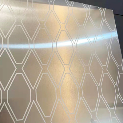 Titânio de gravação com água-forte ácido do chapeamento de Gray Stainless Steel Sheet PVD da linha fina