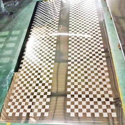 Bom preço Estilo simples folha de aço inoxidável gravada da cor do ouro do espelho 8K on-line