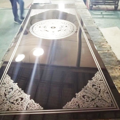 Estilo clássico folha de aço inoxidável gravada da cor do preto do espelho 8K para a porta do elevador