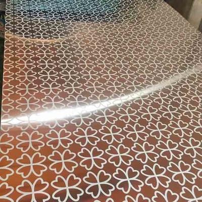 Teste padrão feito sob encomenda folha de aço inoxidável gravada da cor do espelho 8K para a decoração