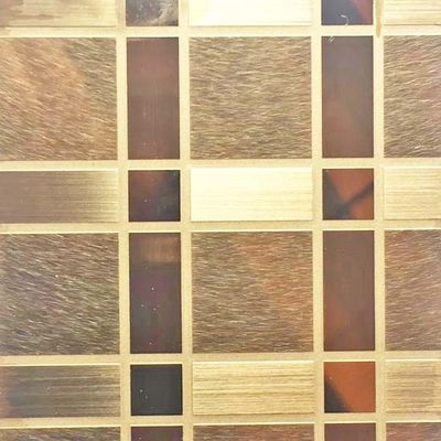 Bom preço A linha fina parcial do teste padrão do retângulo gravou a folha de aço inoxidável da cor do espelho on-line