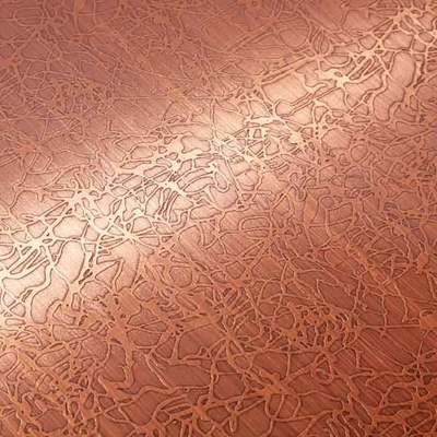 Folha de aço inoxidável gravada ácida da cor de cobre da antiguidade SUS304