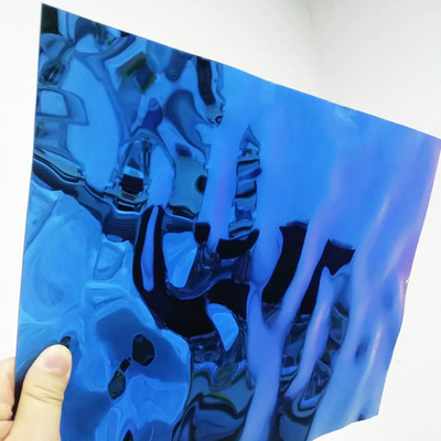 Folha de aço inoxidável da cor azul do espelho da ondinha da água para a decoração do teto