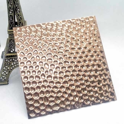 Favo de mel gravado folha de Rose Gold Color Stainless Steel