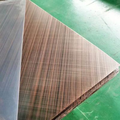Qualidade Folha de aço inoxidável antiga da cor de cobre da linha fina transversal para o design de interiores fábrica