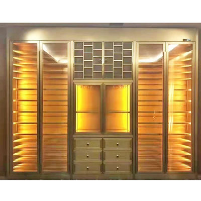 Bom preço ISO 300*160cm da unidade ASTM 316L do armário de Champagne Gold Refrigerated Wine Display on-line