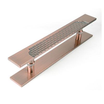 Bom preço Puxador da porta feito sob encomenda da liga de alumínio que grava o revestimento de bronze da linha fina da antiguidade do amor on-line