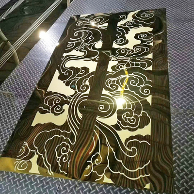 A cor de gravação com água-forte de aço inoxidável de Aisi da folha de PVD revestiu o elevador decorativo do ouro