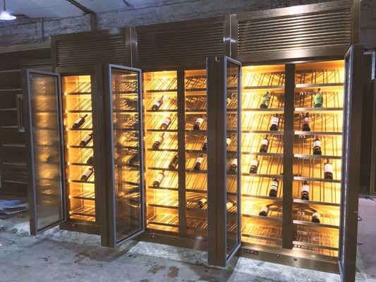 Bom preço Projeto personalizado privado do tamanho do armário de aço inoxidável colorido do vinho on-line